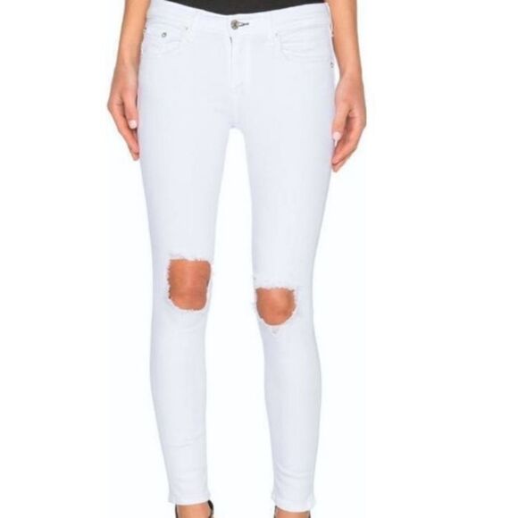 NWT Rag & Bone Bright White Capri with Holes - Picture 2 of 7